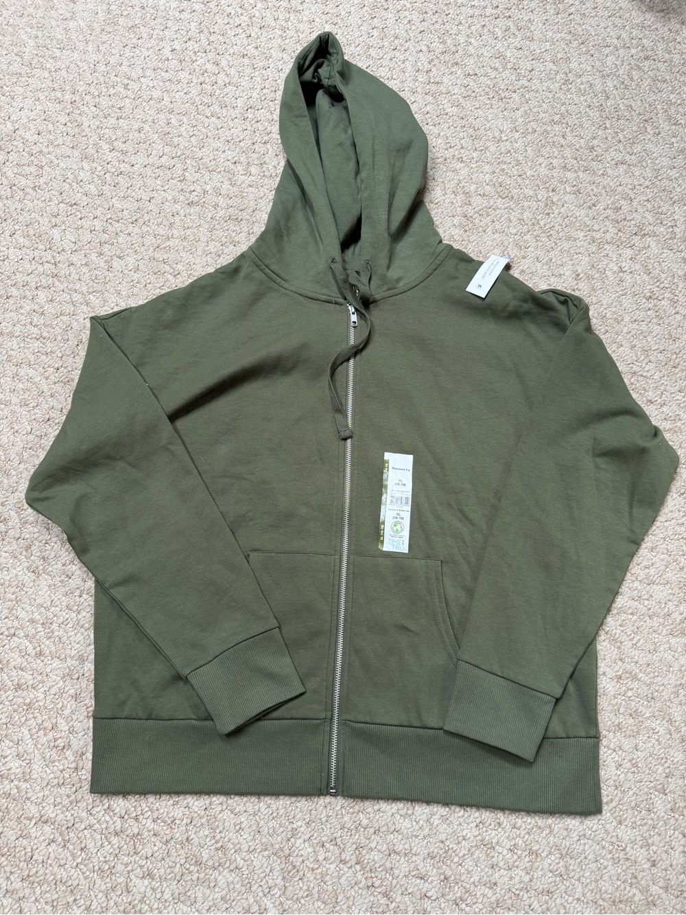 NWT ladies green zip up fleece jacket. XL